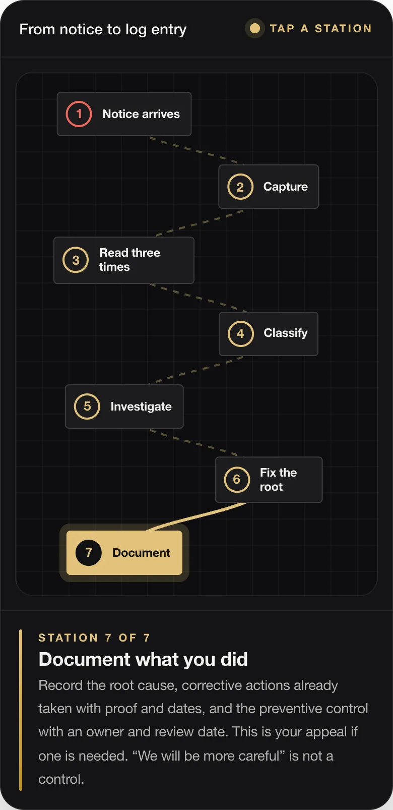 Amazon Suspension: How to Nip It in the Bud by Reading Your Account Health Signals Early 63 STATION 7 OF 7 Document what you did Record the root cause, corrective actions already taken with proof and dates, and the preventive control with an owner and review date. This is your appeal if one is needed. “We will be more careful” is not a control.
